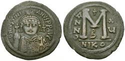 Ancient Coins - *Sear 201* Byzantine Empire. Justinian I (AD 527-565) &#198; 40mm Follis