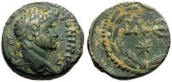 Ancient Coins - Elagabalus (AD 218-222). Seleucis and Pieria. Antiochia ad Orontem Æ15 / Wreath