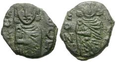 Ancient Coins - *Sear 1531* Byzantine Empire. Leo III the Isaurian (AD 717-741) with Constantine V Copronymus Æ Follis