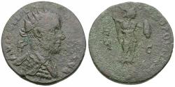 Ancient Coins - Trebonianus Gallus (AD 251-253). Cilicia. Aegae Æ28 / Athena