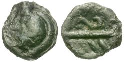 Ancient Coins - Ancient France. Celtic Gaul. Bellovaci Tribe Potin au Chevrons / S