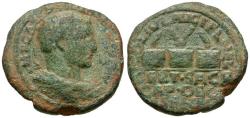 Ancient Coins - Valerian I (AD 253-260). Seleucis and Pieria. Heliopolis Æ28 / Urns