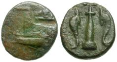 Ancient Coins - Megaris. Megara Æ Dichalcon / Obelisk