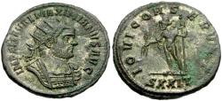 Ancient Coins - Maximian (AD 286-305). Silvered Æ Antoninianus / Jupiter