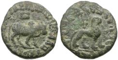 Ancient Coins - Indo-Skythian. Azes (58-12 BC) Æ Didrachm or Trichalkon