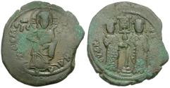 Ancient Coins - *Sear 1853* Byzantine Empire. Constantine X Ducas (AD 1059-1067) with Eudocia Æ Follis