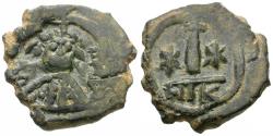 Ancient Coins - *Sear 515* Byzantine Empire. Maurice Tiberius (AD 582-602) Æ Decanummium