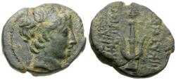 Ancient Coins - Seleukid Kings. Demetrios II Nikator, first reign (146-138 BC) Æ18 / Anchor