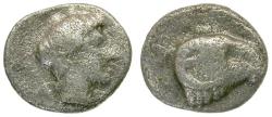 Ancient Coins - Caria. Halikarnassos AR Hemiobol / Ram