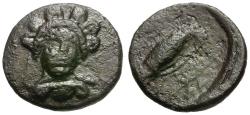 Ancient Coins - Euboia. Chalkis Æ13 / Hera and Eagle