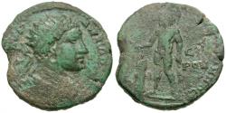 Ancient Coins - Elagabalus (AD 218-222). Moesia Inferior. Nicopolis ad Istrum. Novius Rufus, consular legate Æ25 / Bonus Eventus