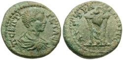 Ancient Coins - Geta, as Caesar (AD 198-209). Thrace. Augusta Traiana Æ18 / Tripod