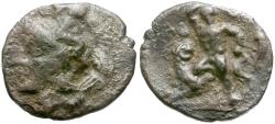 Ancient Coins - Calabria. Tarentum AR Diobol / Herakles