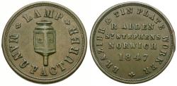World Coins - England. Norfolk. Norwich. R. Alden Æ Farthing