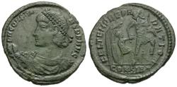 Ancient Coins - Constans (AD 337-350) Æ Maiorina / Soldier Dragging Captive from Hut