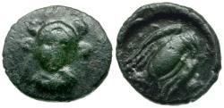 Ancient Coins - Euboia. Chalkis Æ15 / Eagle