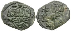 Ancient Coins - *Sear 1569* Byzantine Empire. Constantine V Copronymus (AD 743 - 775) with Leo III and Leo IV Æ Follis