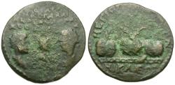 Ancient Coins - Valerian I (AD 253-260) with Gallienus and Valerian II Casears. Dynastic Issue. Bithynia. Nicaea Æ25 / Prize Urns