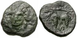 Ancient Coins - Thessaly. Meliboea Æ17 / Grapes