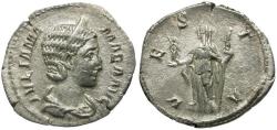 Ancient Coins - Julia Mamaea (AD 225-235) AR Denarius / Vesta