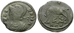 Ancient Coins - Constantine I the Great (AD 310-337). Constantinople Commemorative Æ4 / Wolf & Twins