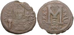 Ancient Coins - *Sear 220* Byzantine Empire. Justinian I (AD 527-565) Æ Follis