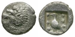 Ancient Coins - Caria. Mylasa  AR Tetartemorion / Lion