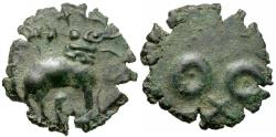 Ancient Coins - Andhras. Early Satakarnis Billon Kaushapana / Elephant