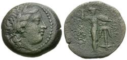 Ancient Coins - Seleukid Kings. Seleukos I (312-280 BC) Æ22 / Athena Promachos