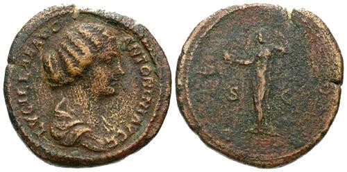 Ancient Coins - F/VG Lucilla AE Sestertius / Venus