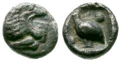 Ancient Coins - Caria. Mylasa AR Tetartemorion / Bird