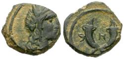 Ancient Coins - Kings of Nabataea. Aretas IV (9 BC-AD 40) Æ13 / Cornucopia