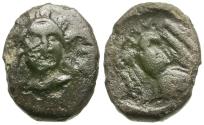 Ancient Coins - Euboia. Chalkis Æ14 / Eagle