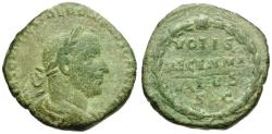 Ancient Coins - Trebonianus Gallus (AD 251-253) Æ Sestertius / Votive