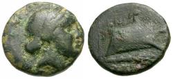 Ancient Coins - Caria. Knidos Æ12 / Prow