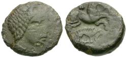 Ancient Coins - Ancient France. Celtic Gaul. Aulerci Eburovices Tribe Æ14 / Horse