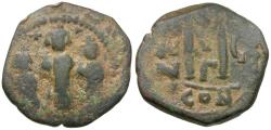 Ancient Coins - *Sear 806* Byzantine Empire. Heraclius (AD 610-641) with Martina and Heraclius Constantine Æ Follis