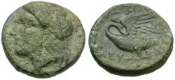 Ancient Coins - Ionia. Leukai. Arist---, magistrate Æ15 / Swan