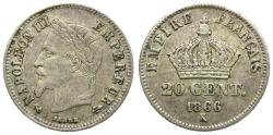 Ancient Coins - France AR 20 Centimes