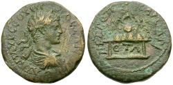 Ancient Coins - Severus Alexander (AD 222-235). Cappadocia. Caesarea Æ26 / Mt. Argaeus on Altar