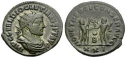 Ancient Coins - Diocletian (AD 284-305) Silvered Æ Antoninianus / Emperor