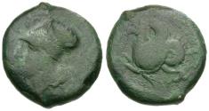 Ancient Coins - Sicily. Syracuse. Time of Dionysios I (405-367 BC) Æ Litra / Hippocamp