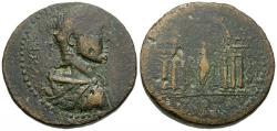 Ancient Coins - Elagabalus (AD 218-222). Phoenicia. Byblos Æ26 / Temple