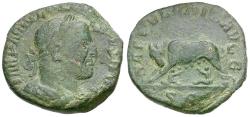 Ancient Coins - Philip I (AD 244-249). Ludi Saeculares (Secular Games) issue Æ Sestertius / Wolf and Twins