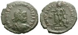 Ancient Coins - Valentinian II (AD 375-392) Æ4 / Victory and Captive