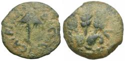 Ancient Coins - Herod Agrippa I (AD 37-44) Æ Prutah / Canopy
