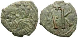 Ancient Coins - *Sear 1635* Byzantine Empire. Leo V the Armenian (AD 813-820) with Constantine Æ Follis