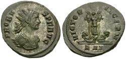 Ancient Coins - Probus (AD 276-282) Silvered Æ Antoninianus / Trophy