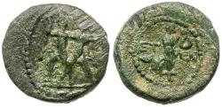 Ancient Coins - Pisidia. Etenna Æ14 / Woman Holding Serpent