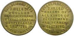 World Coins - England. Northumberland. North Shields. D. Hill & Co. Brass 33mm Token